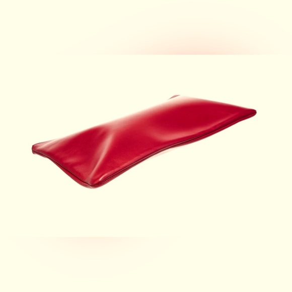 Saint Laurent Leather Pouch Cherry Red iPad Case Tablet Case Clutch Zippered Bag - Picture 5 of 9